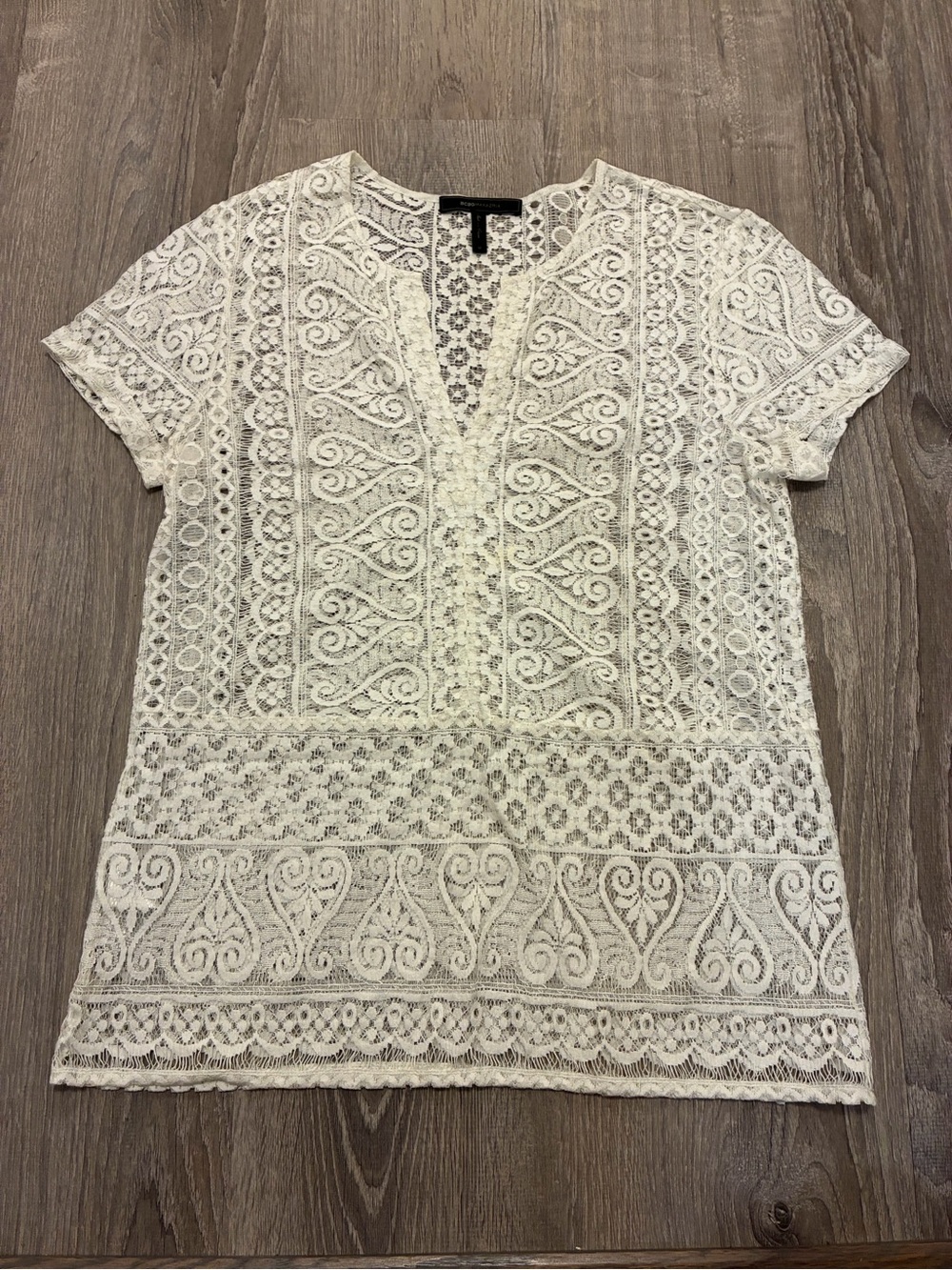 BCBG Maxazria Gardenia white lace Blouse size M